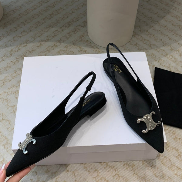 ALMA TRIOMPHE SLINGBACK IN GROS-GRAIN BLACK