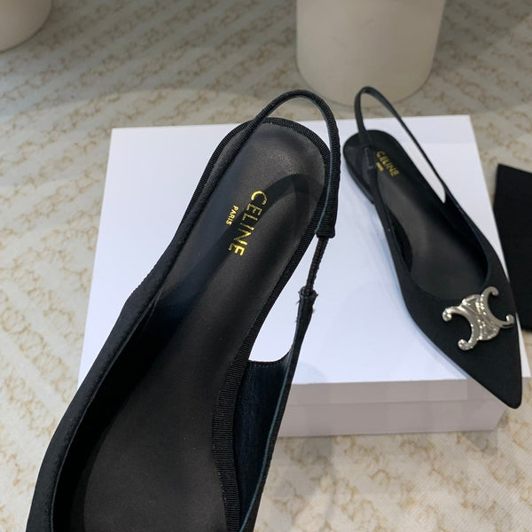 ALMA TRIOMPHE SLINGBACK IN GROS-GRAIN BLACK