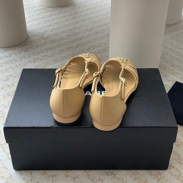 roman sandals wedge gold metalic lambskin