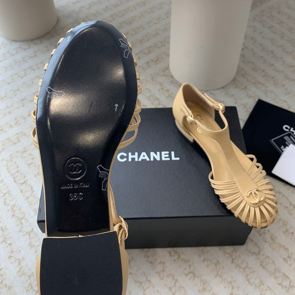 roman sandals wedge gold metalic lambskin