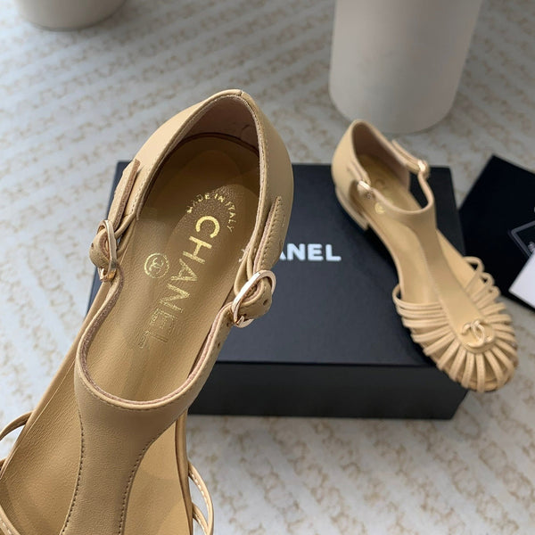 roman sandals wedge gold metalic lambskin