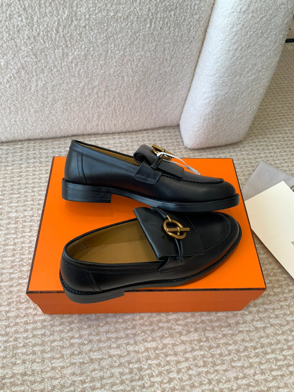 ivy loafer black lambskin