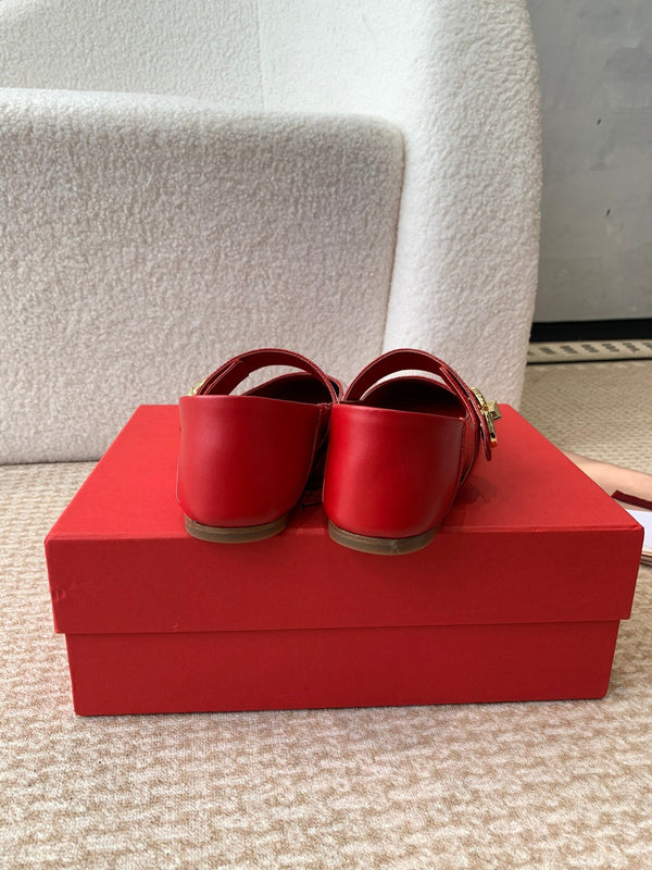 VLOGO LOCKER BALLERINA MARY-JANE IN VITELLO ROSSO CREMISI