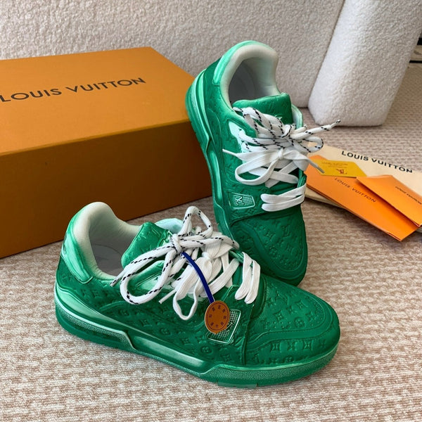 LV Trainer Sneaker 30mm Green Cowhide