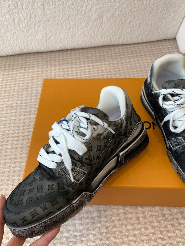 LV Trainer Sneaker 30mm Black Cowhide