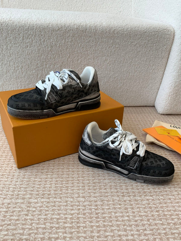 LV Trainer Sneaker 30mm Black Cowhide