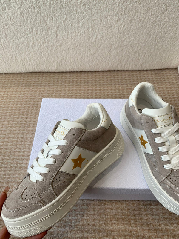 CD Star Platform Sneaker In Light Brown Grey Suede 998718