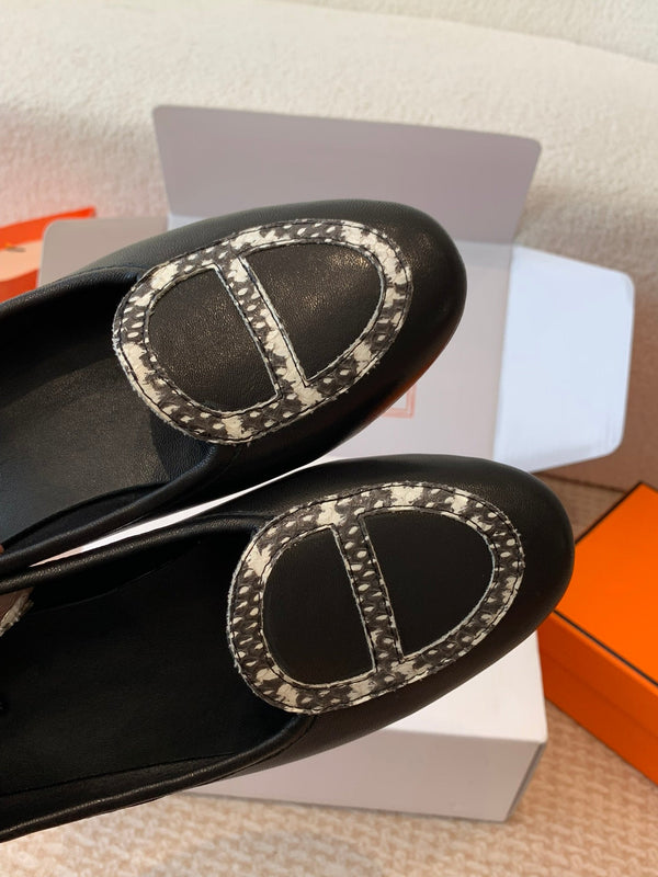 HM Ballet Flat In Black Lambskin 997869