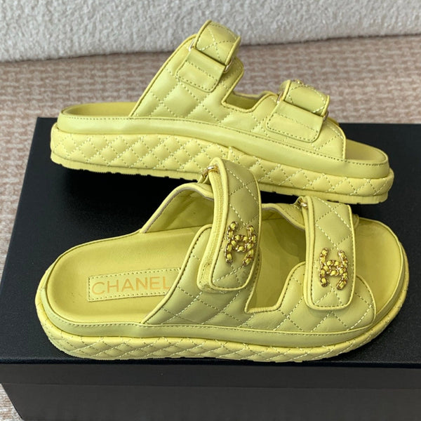 SANDALO DAD IN PELLE DI VITELLO GIALLO LIMONE
