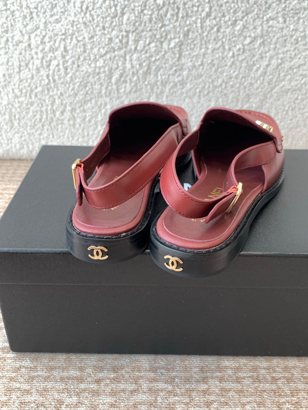 CC 25S Slingback Loafer Dark Red Calfskin