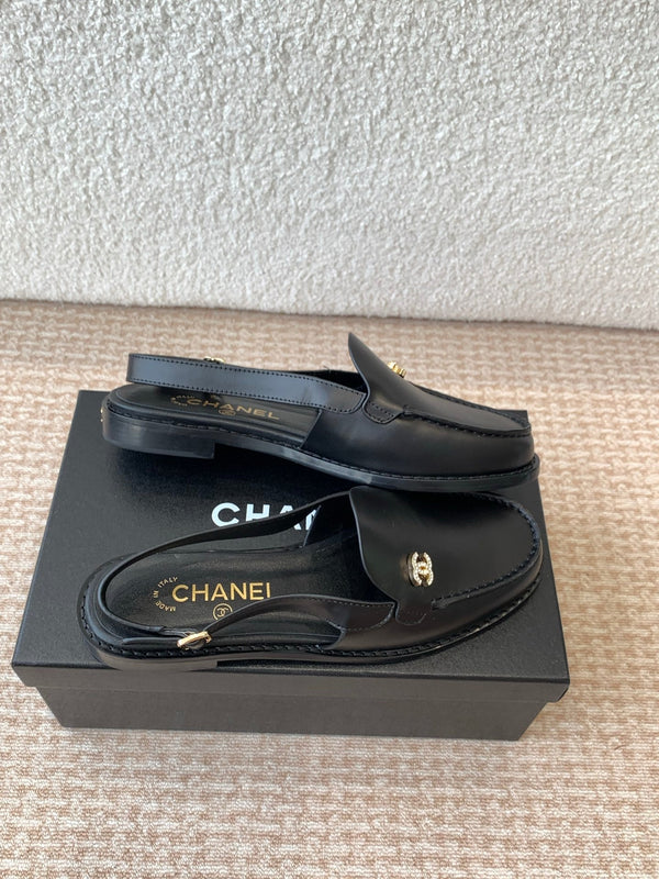 CC 25S Slingback Loafer Black Calfskin
