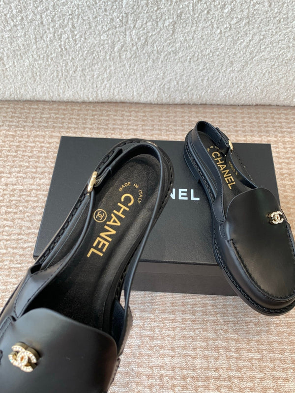 CC 25S Slingback Loafer Black Calfskin