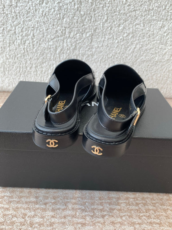 CC 25S Slingback Loafer Black Calfskin