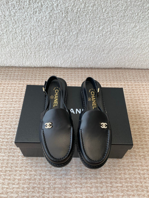 CC 25S Slingback Loafer Black Calfskin