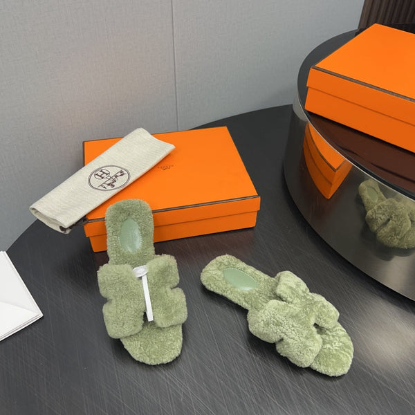 HM Oran Sandal Fern Green Wool 952316