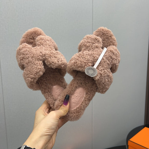 HM Oran Sandal Dark Beige Pink Wool 952324