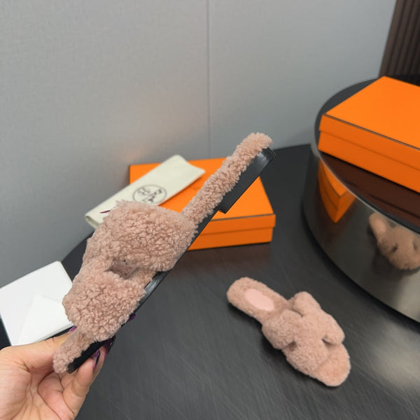 HM Oran Sandal Dark Beige Pink Wool 952324