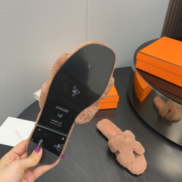 HM Oran Sandal Pink Brown Wool 952330