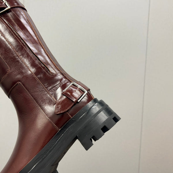 HM Jaimy High Boot 30mm In Red Brown Cowhide 952469