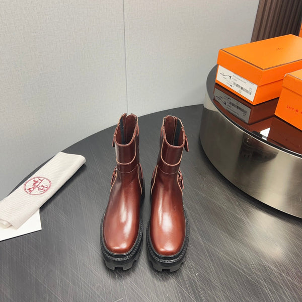 HM Jaimy Ankle Boot 30mm In Red Brown Cowhide 952475