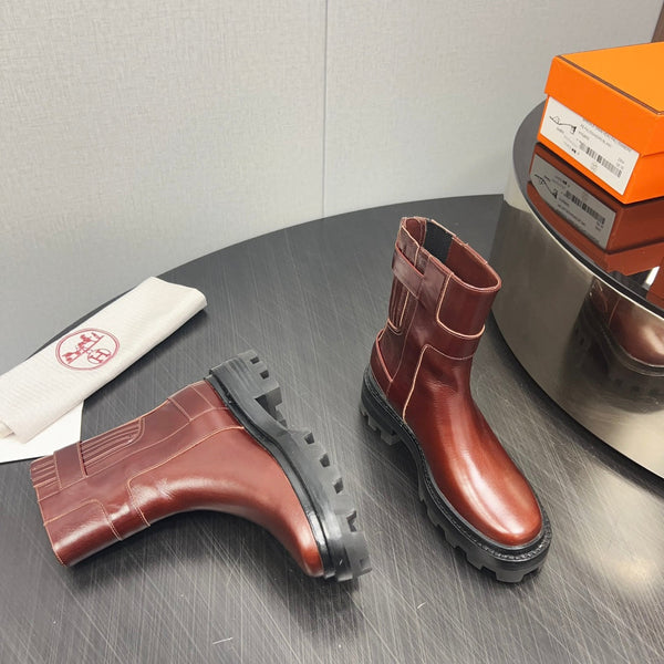 HM Jaimy Ankle Boot 30mm In Red Brown Cowhide 952475