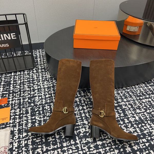 HM Justine 50 Boot Chestnut Brown Suede 952363