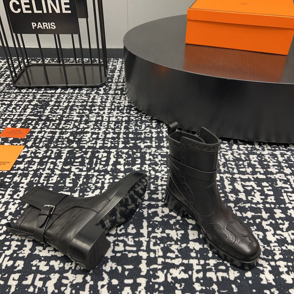 HM Ankle Boot 50mm Black With Printed Pattern Cowhide 952367