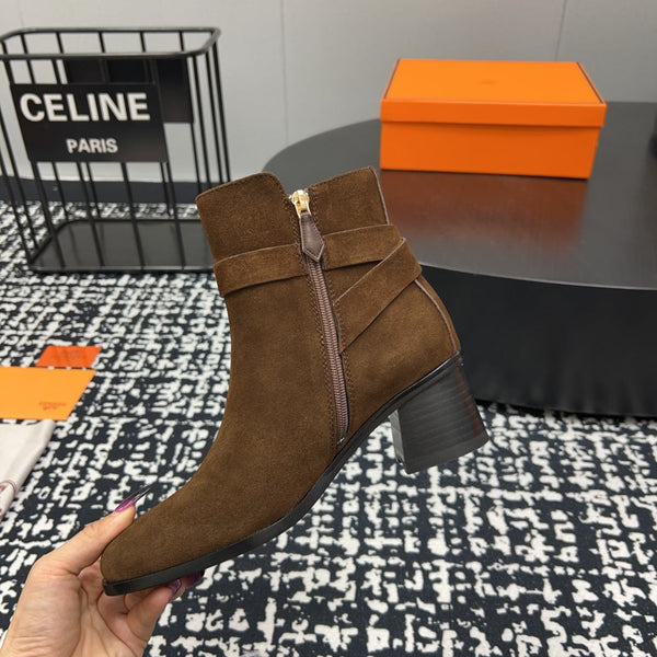 Stivaletto HM Jill 60 in pelle scamosciata marrone terra 952380