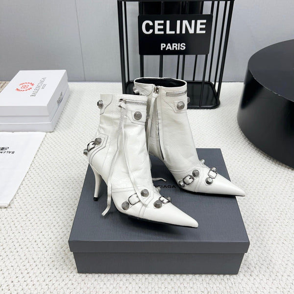 CAGOLE HIGH BOOTS IN WHITE LAMBSKIN