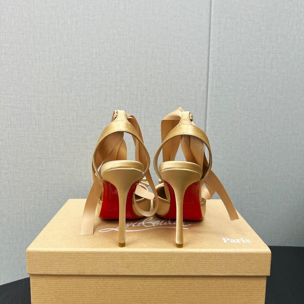 CL 25C Cassia Lace Up 100mm Yellow Pastel Silk 212130