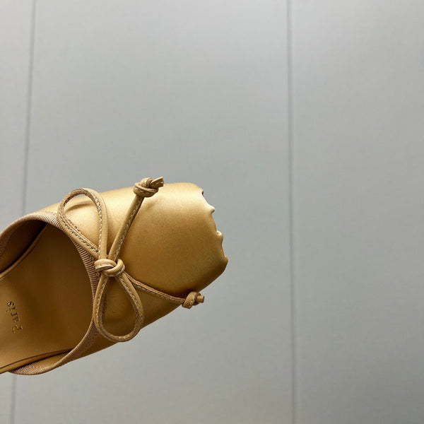 CL 25C Cassia Lace Up 100mm Yellow Pastel Silk 212130