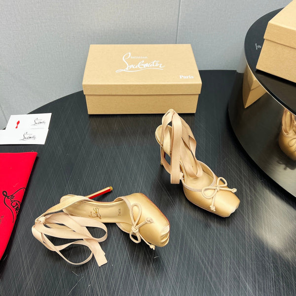 CL 25C Cassia Lace Up 100mm Yellow Pastel Silk 212130