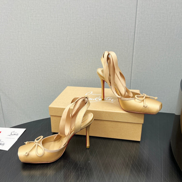 CL 25C Cassia Lace Up 100mm Yellow Pastel Silk 212130