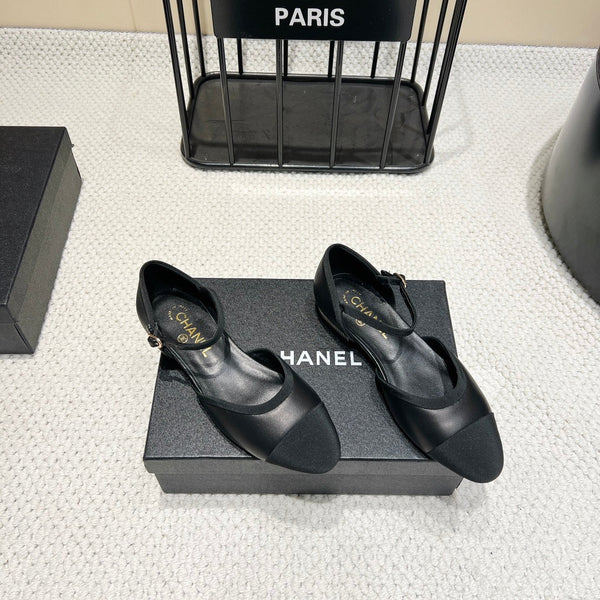 CC 25 Slingback Flat Grosgrain Pelle di vitello