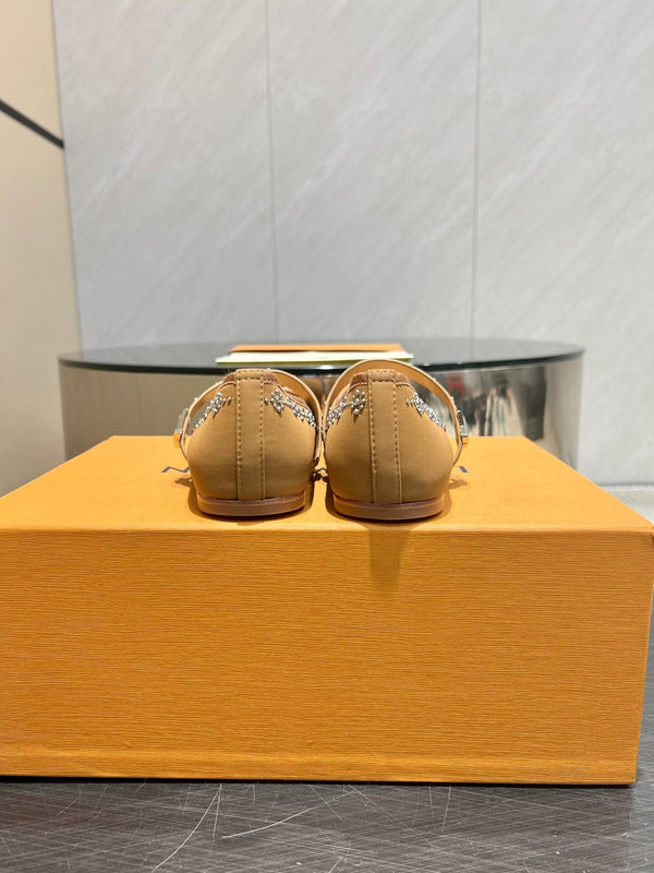 LV Romy Flat Ballerina Light Brown Lambskin 516501