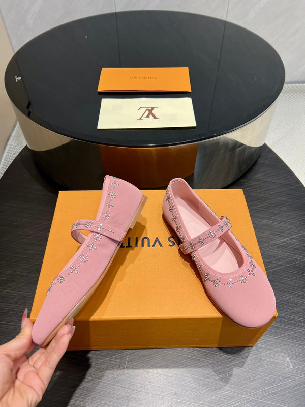 LV Romy Flat Ballerina Pink Lambskin 516502