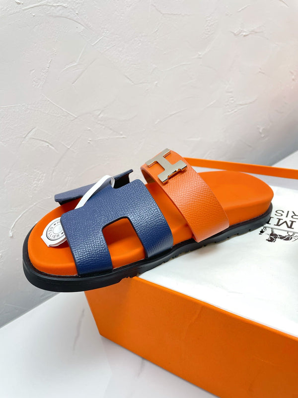 CHYPRE SANDAL LAPIS MIX ORANGE LAMBSKIN WITH H BUCKLE