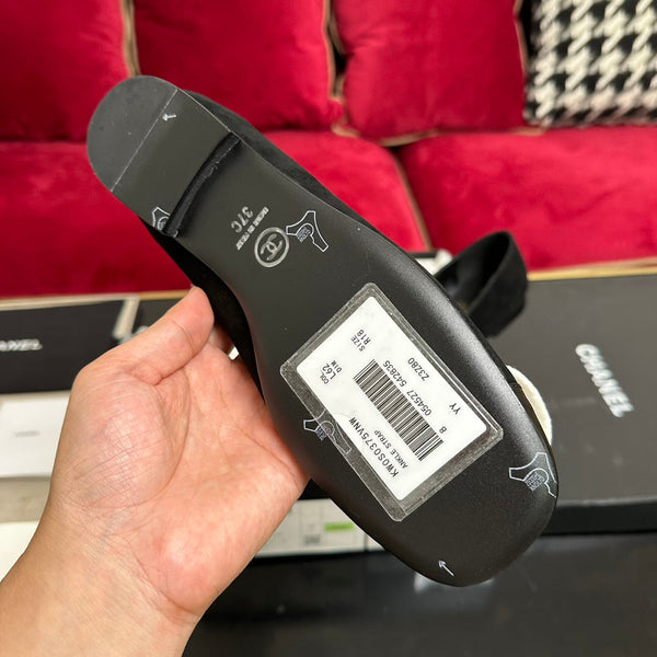 ballerina bianca fiore pelle scamosciata nera pelle di vitello verniciata nera