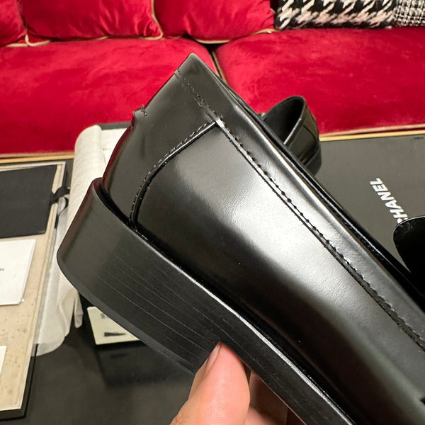 CC Moccasins Glossy Black Calfskin