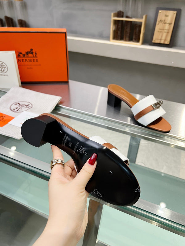 GIGI 50 SANDAL TAWNY MIX WHITE CALFSKIN