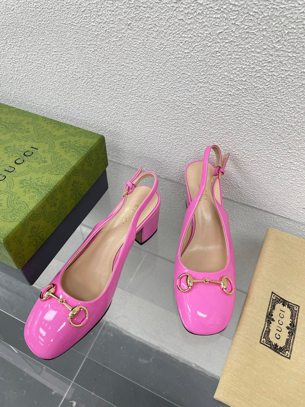 GG SLINGBACK DA DONNA CON MORSETTO 65MM IN PELLE DI VITELLO ROSA FUSICA
