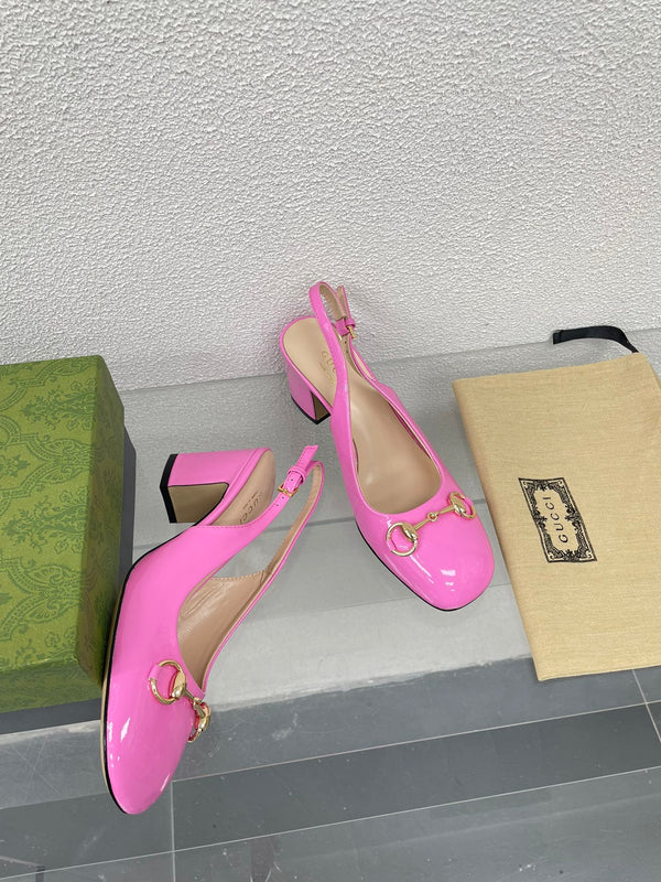 GG SLINGBACK DA DONNA CON MORSETTO 65MM IN PELLE DI VITELLO ROSA FUSICA