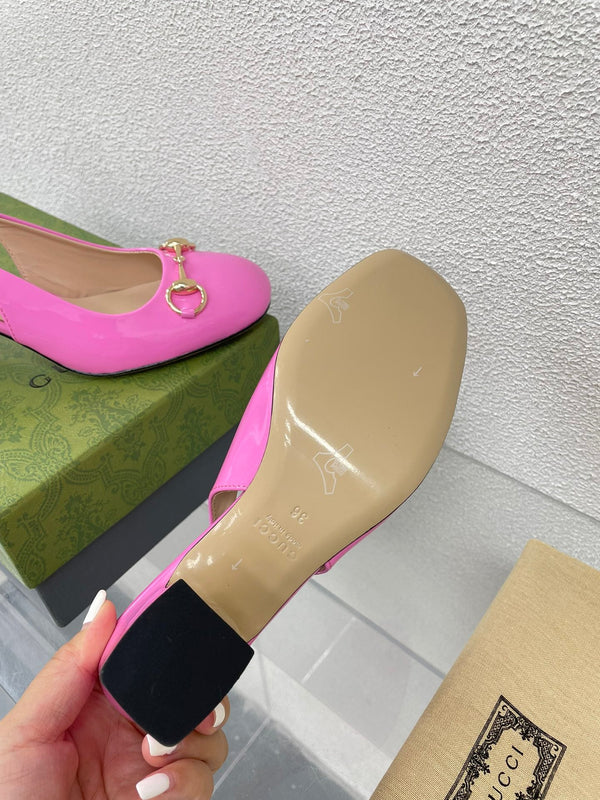 GG SLINGBACK DA DONNA CON MORSETTO 65MM IN PELLE DI VITELLO ROSA FUSICA