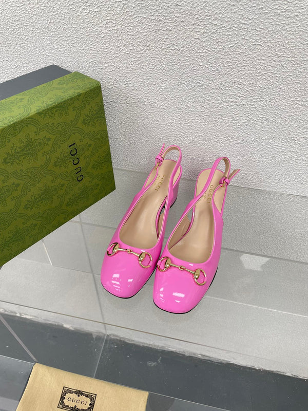 GG SLINGBACK DA DONNA CON MORSETTO 65MM IN PELLE DI VITELLO ROSA FUSICA