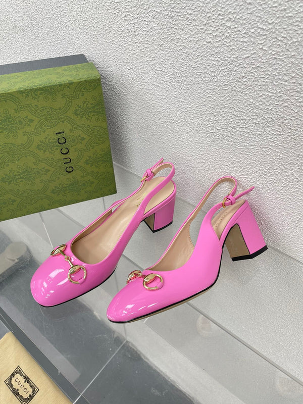 GG SLINGBACK DA DONNA CON MORSETTO 65MM IN PELLE DI VITELLO ROSA FUSICA