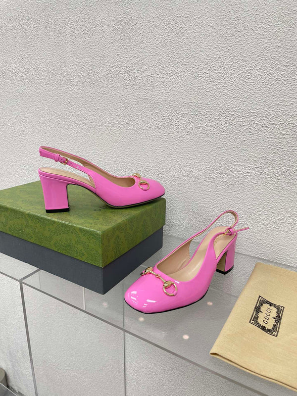 GG SLINGBACK DA DONNA CON MORSETTO 65MM IN PELLE DI VITELLO ROSA FUSICA