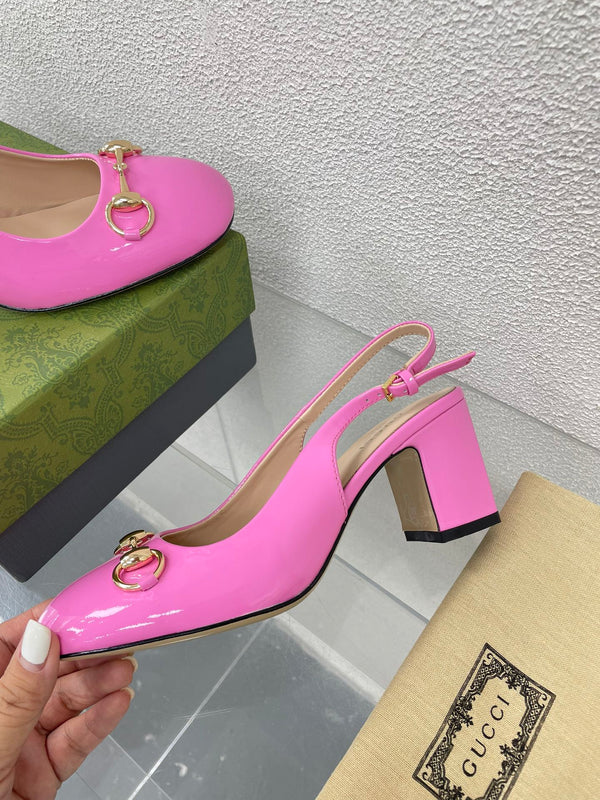 GG SLINGBACK DA DONNA CON MORSETTO 65MM IN PELLE DI VITELLO ROSA FUSICA