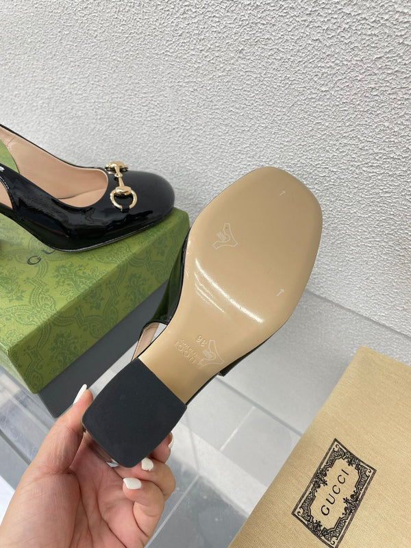 GG SLINGBACK HORSEBIT DA DONNA 95MM IN PELLE DI VITELLO NERA