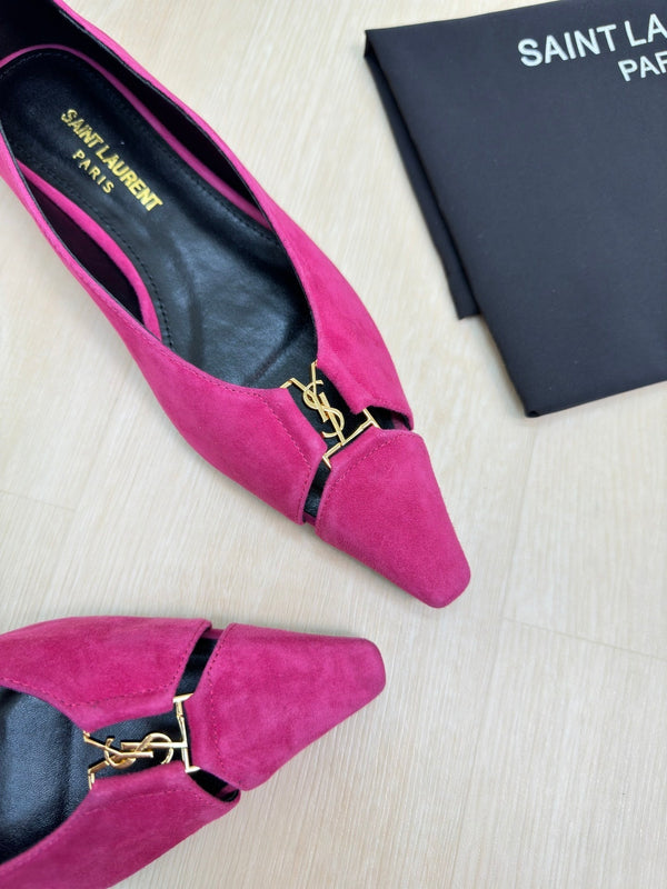 BABYLONE BALLET FLAT IN BRIGHT PINK SUEDE
