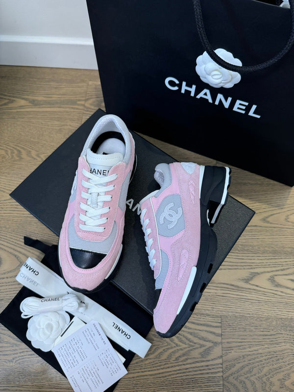 CC FW 25/26 Sneakers 40mm Black Pink Grey Fabric Calfskin 500181